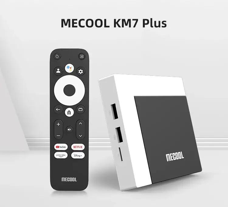 KM7 ÷  TV Mecool Ȩ ̵ ÷̾, ȵ̵ 11, ø 4k  TV, 2GB DDR4 16GB ROM100M LAN ͳ, S905Y4